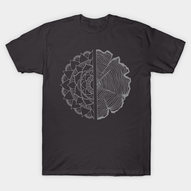 Tree of Life - Grayscale T-Shirt by Kayleigh Sherman